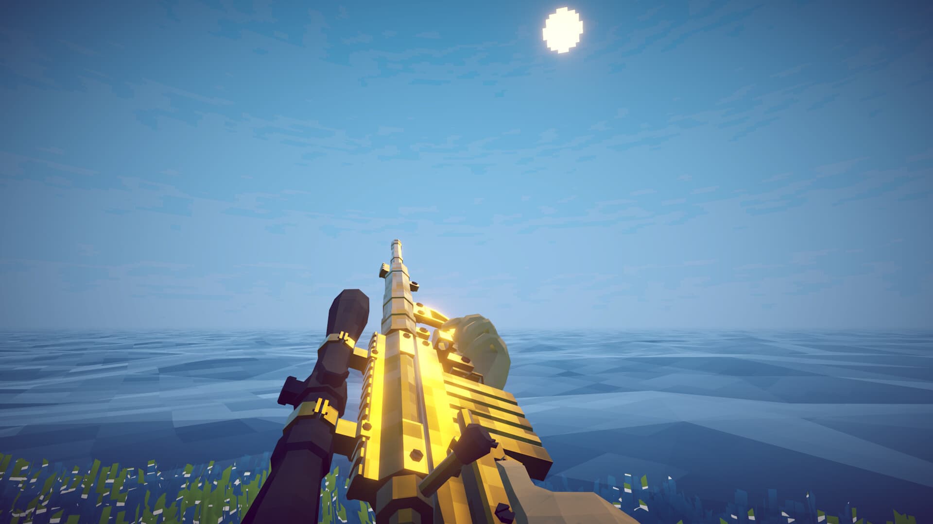A player travelling between islands in How to Fish